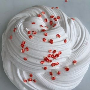 SCENTED Mushroom fluff Butter Slime! Stretchy Thick Daiso Clay Butter Slime.
